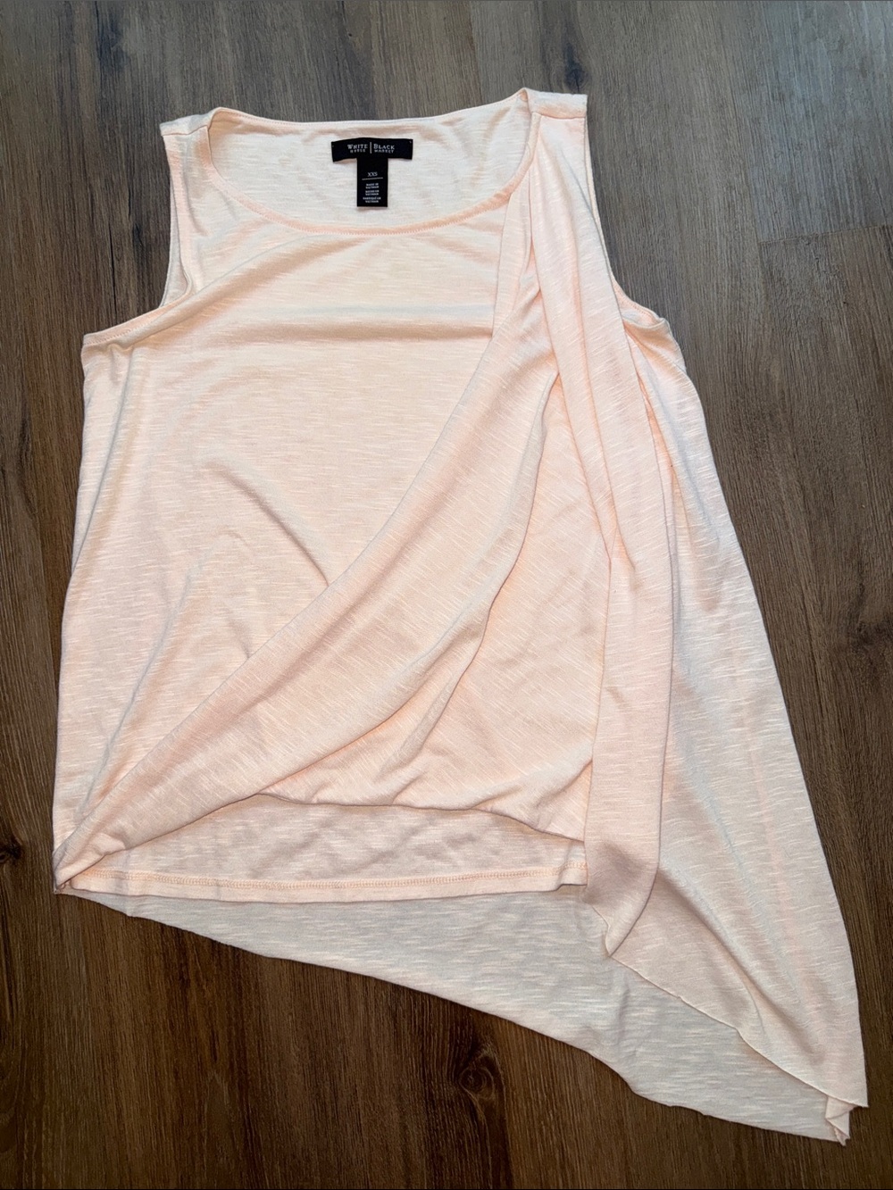 White House Black Market Light Pink Asymmetrical Draped Tank - Picture 1 of 2